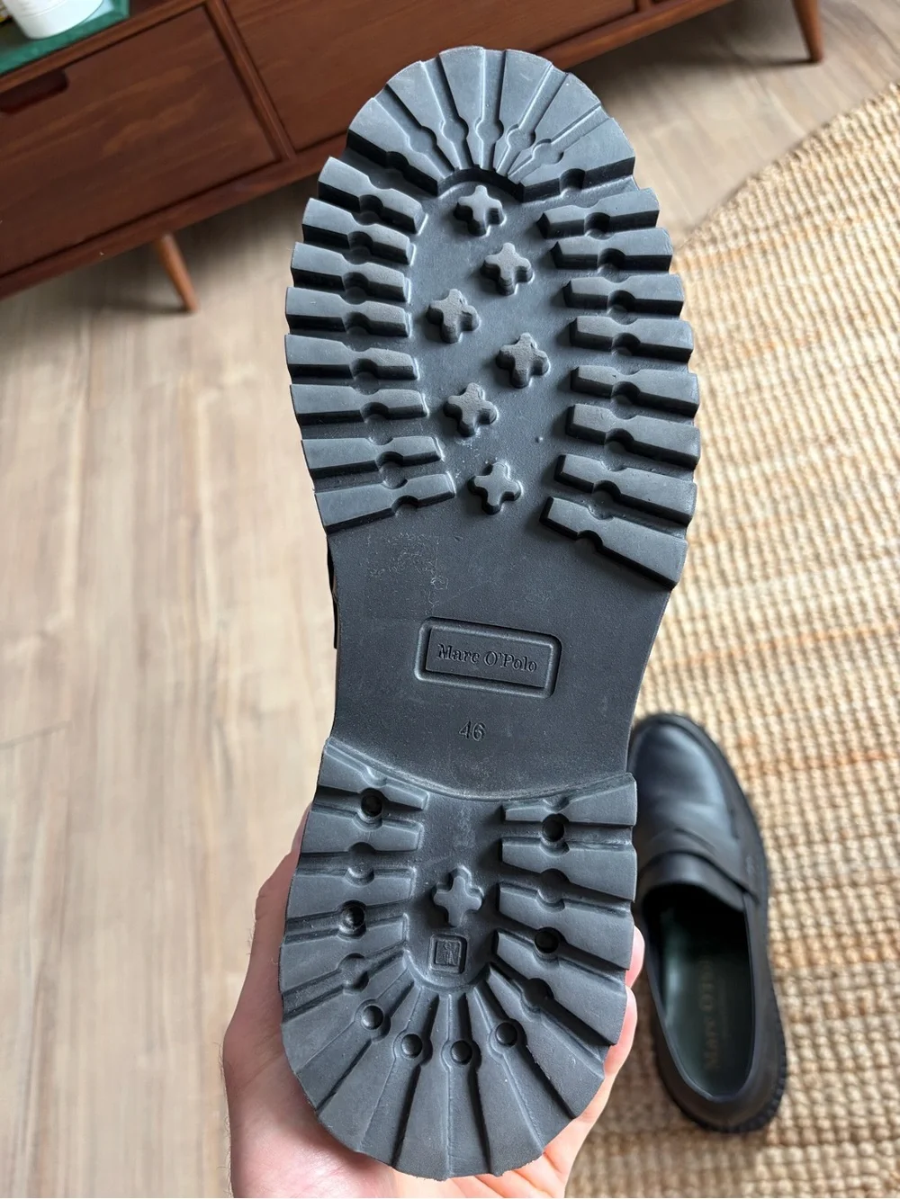 Black Leather Penny Loafers for Men